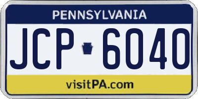 PA license plate JCP6040