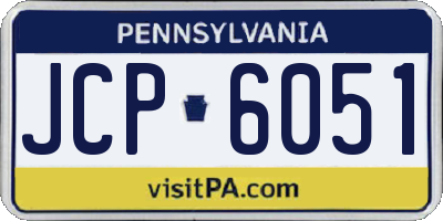 PA license plate JCP6051
