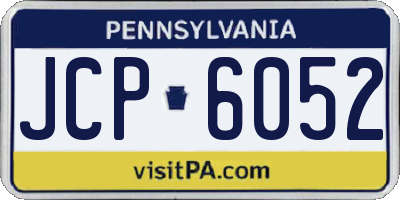 PA license plate JCP6052