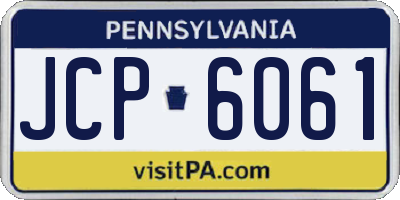 PA license plate JCP6061