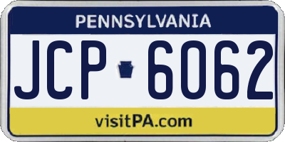 PA license plate JCP6062