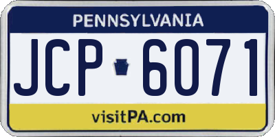 PA license plate JCP6071