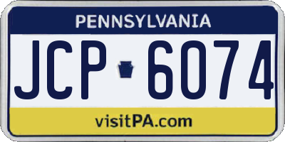 PA license plate JCP6074
