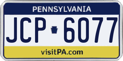 PA license plate JCP6077