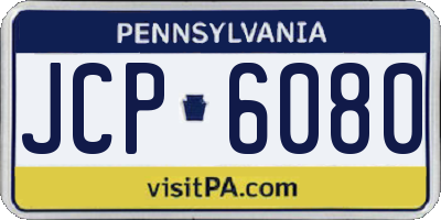 PA license plate JCP6080