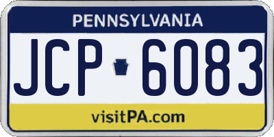 PA license plate JCP6083