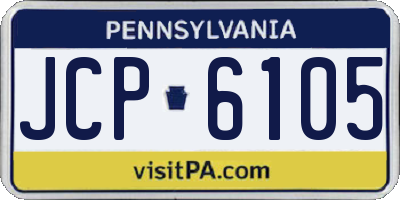 PA license plate JCP6105