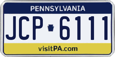 PA license plate JCP6111