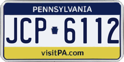 PA license plate JCP6112