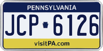 PA license plate JCP6126