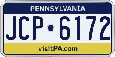 PA license plate JCP6172