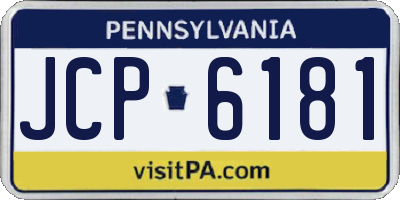 PA license plate JCP6181