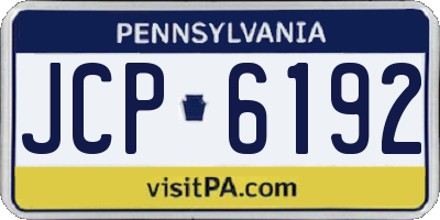 PA license plate JCP6192