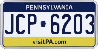 PA license plate JCP6203