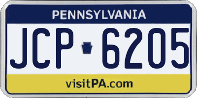 PA license plate JCP6205