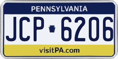 PA license plate JCP6206
