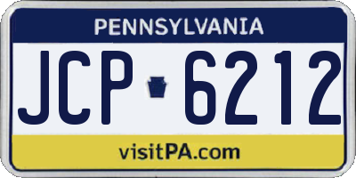 PA license plate JCP6212