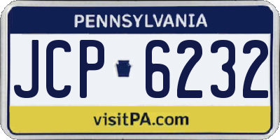 PA license plate JCP6232