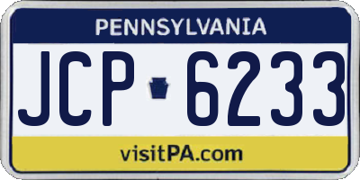 PA license plate JCP6233