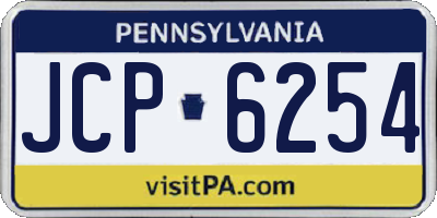 PA license plate JCP6254