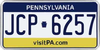 PA license plate JCP6257
