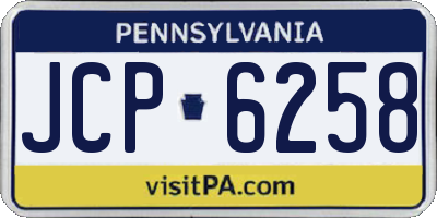 PA license plate JCP6258