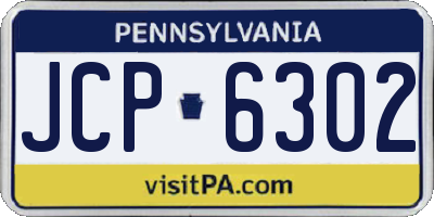 PA license plate JCP6302