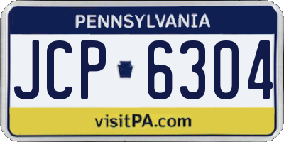 PA license plate JCP6304
