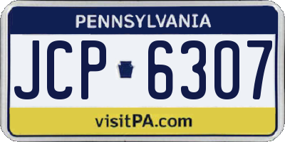 PA license plate JCP6307