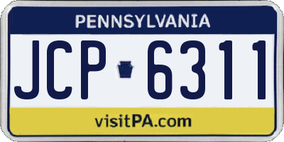 PA license plate JCP6311
