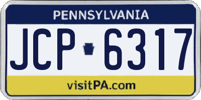 PA license plate JCP6317