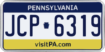 PA license plate JCP6319