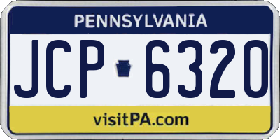 PA license plate JCP6320