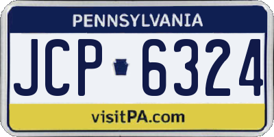 PA license plate JCP6324