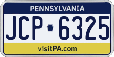 PA license plate JCP6325