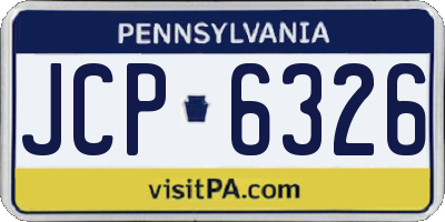 PA license plate JCP6326