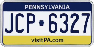 PA license plate JCP6327
