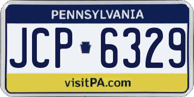 PA license plate JCP6329