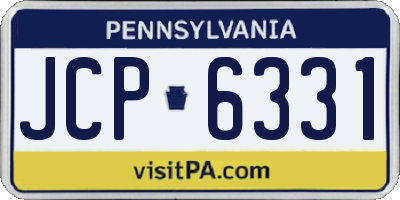 PA license plate JCP6331