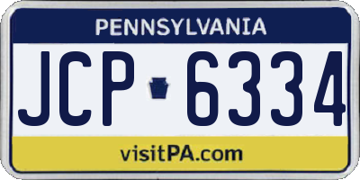 PA license plate JCP6334