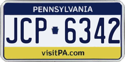 PA license plate JCP6342