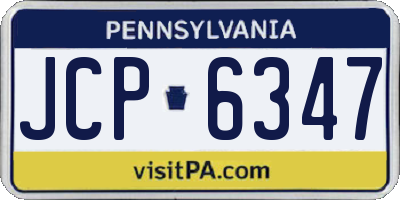PA license plate JCP6347