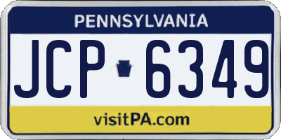 PA license plate JCP6349