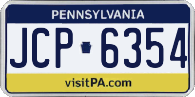 PA license plate JCP6354