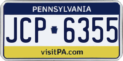 PA license plate JCP6355