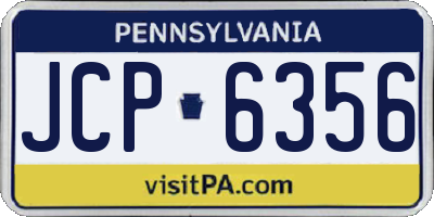 PA license plate JCP6356