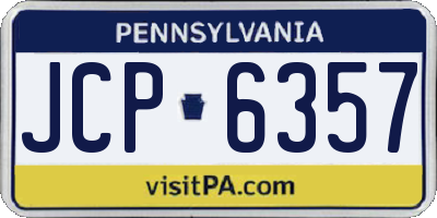 PA license plate JCP6357