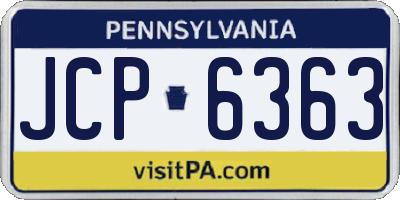 PA license plate JCP6363