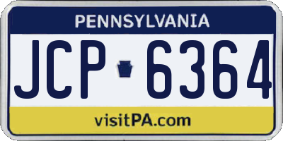 PA license plate JCP6364