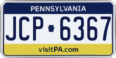 PA license plate JCP6367